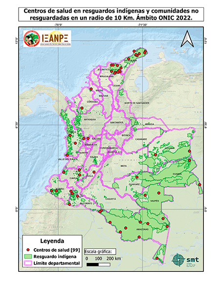 CENTROS DE SALUD EN RESGUARDOS INDÍGENAS Y COMUNIDADES NO RESGUARDADAS
