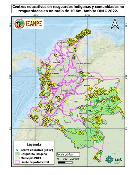 CENTROS EDUCATIVOS - EN RESGUARDOS INDÍGENAS Y COMUNIDADES NO RESGUARDADAS