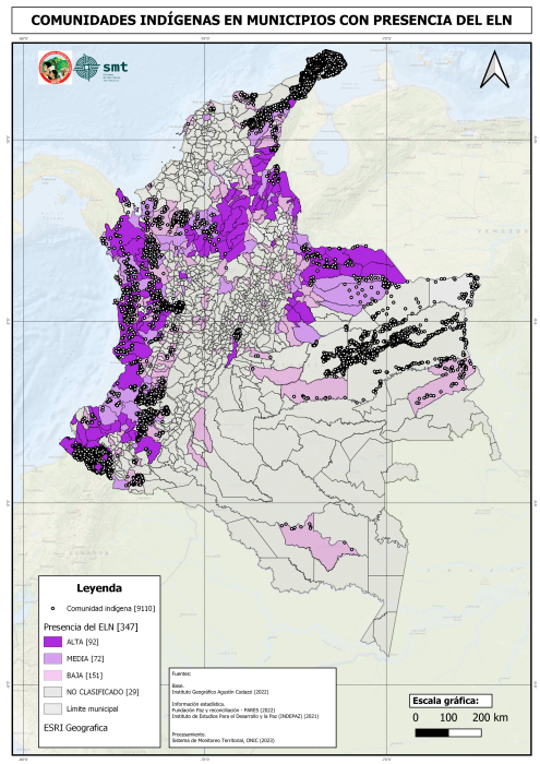 COMUNIDADES INDÍGENAS EN MUNICIPIOS CON PRESENCIA DEL ELN