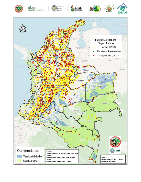 Estaciones IDEAM según estado de funcionamiento