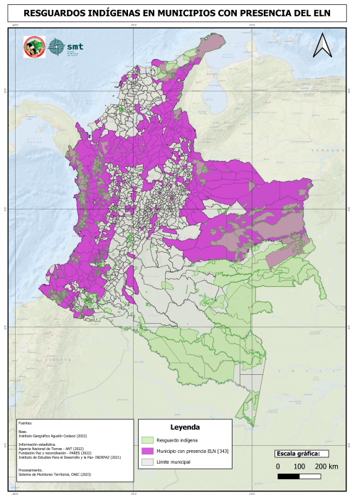 RESGUARDOS INDÍGENAS EN MUNICIPIOS CON PRESENCIA DEL ELN