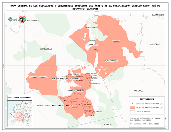 Resguardos y comunidades ámbito CAMAWARI