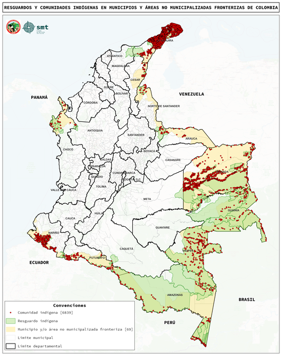 RESGUARDOS Y COMUNIDADES INDÍGENAS EN MUNICIPIOS DE FRONTERA